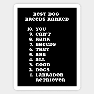 Best Dog Breeds Ranked Funny Labrador Retriever Sticker